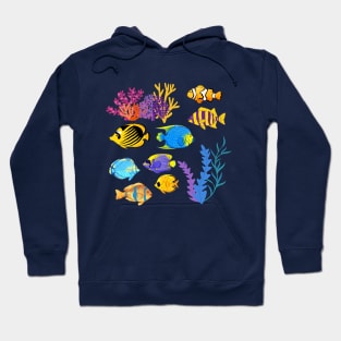 The Story of the Sea,tropical fish, coral reefs, seaweed Hoodie